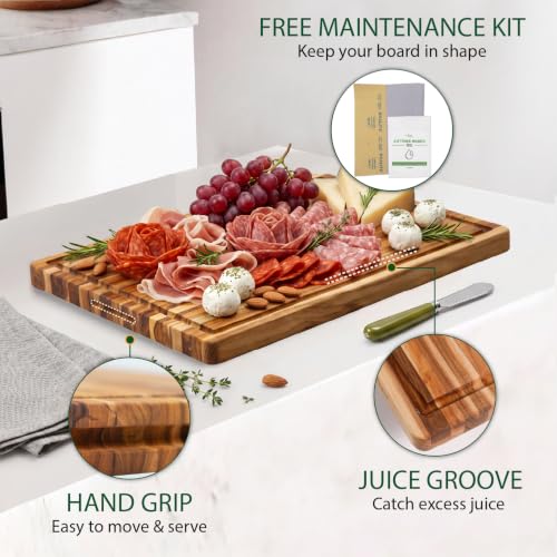 Teak Wood Cutting Board with Juice Groove