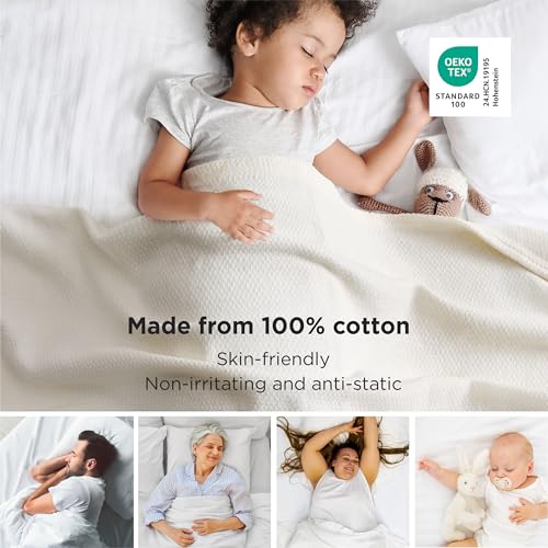 GentleSoft 100% Cotton Large Throw Blanket for Couch 50x70 inches