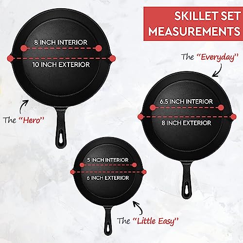 Cast Iron Skillet 3 (3 Count)