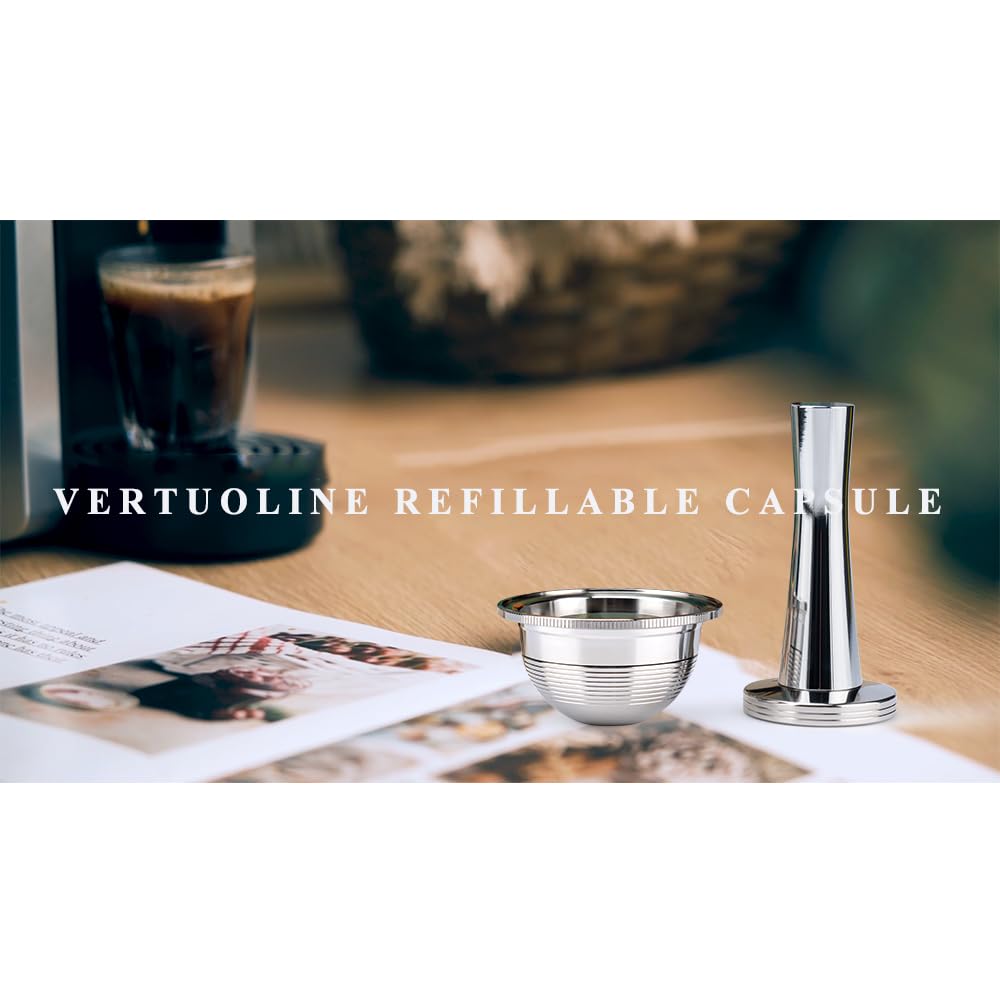 Reusable Coffee Capsules Pods for Nespresso VertuoPlus Vertuoline Series 304 Stainless Steel