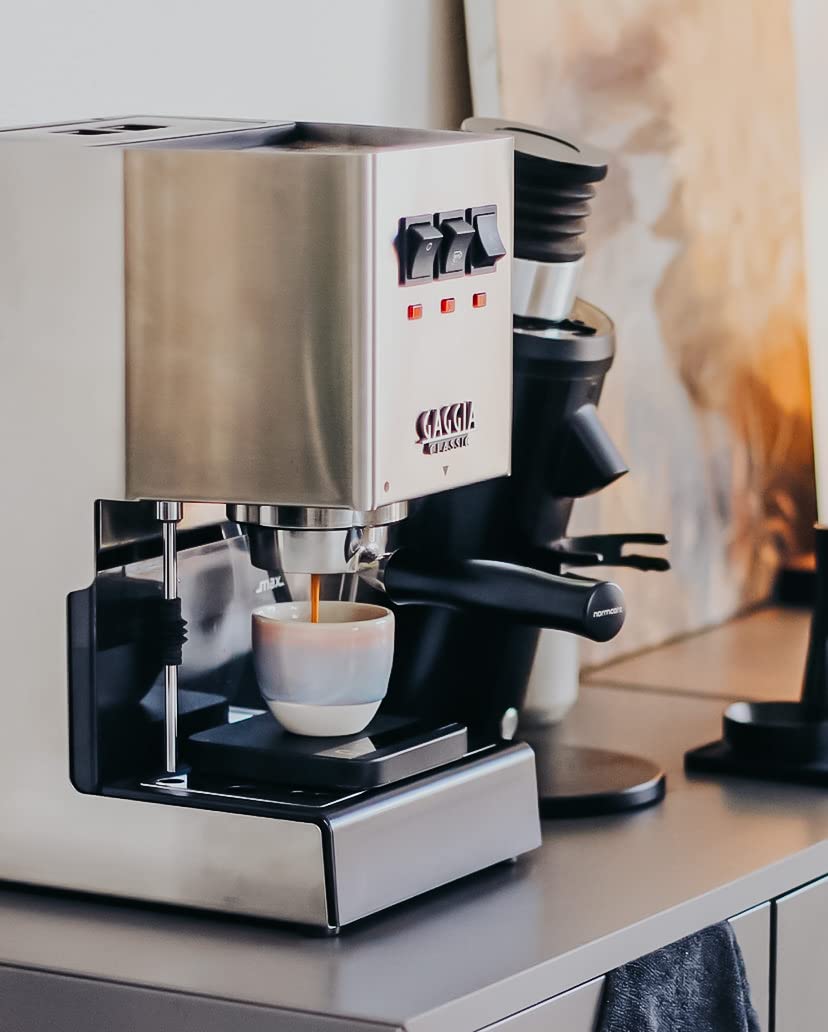Bottomless Portafilter for Gaggia 58mm with Stainless Steel Head and Filter Basket and Ergonomically Designed Anodized Aluminum Handle