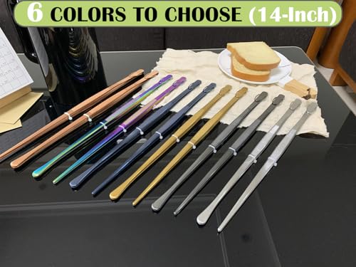 2 Pcs 14 Inch Cooking Tweezers Extra Long Stainless Steel Food Tweezers Kitchen Tweezer Tongs