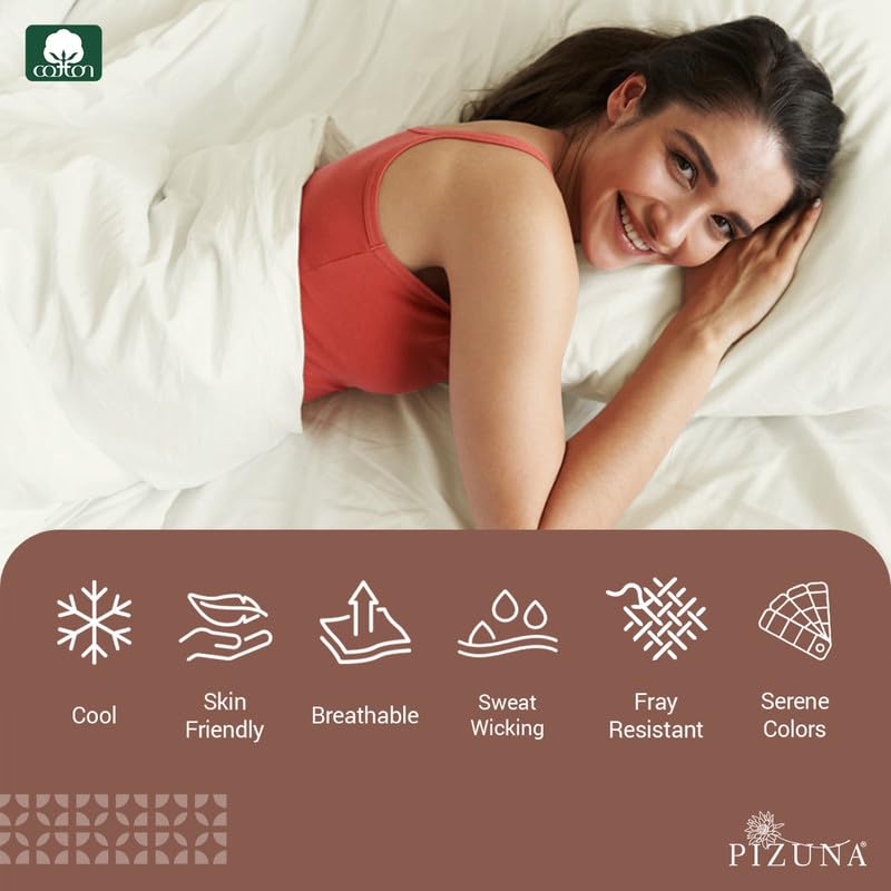 100% Cotton Sheets Set Queen 400 Thread Count Off White