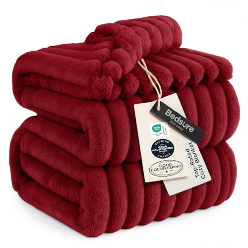 Soft King Size Blankets for Bed Red 108"x90"