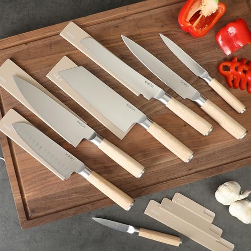 14 Piece Full Tang Forged Light Pakka Wood Kitchen Knife Set