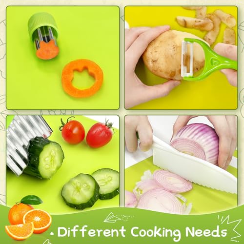 13 Pcs Kids Knife Set for Real Cooking Safe Kitchen Tools for Ages 4+