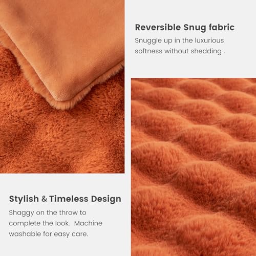 Faux Fur Throw Blanket for Couch