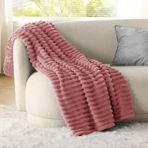 Soft Twin Blanket for Bed Decor Gifts Dusty Pink 60"x80"