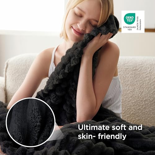 Soft Twin Blanket for Bed Decor Gifts Black 60"x80"