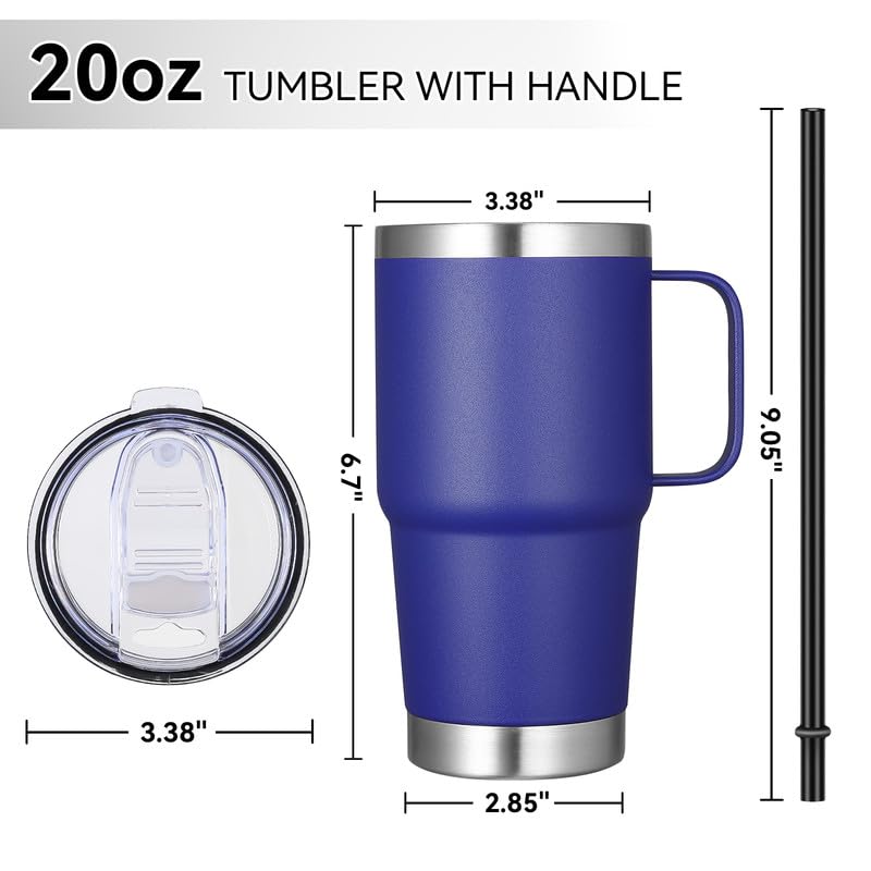 20 oz Insulated Travel Coffee Mugs Set of 12 (12 Count)