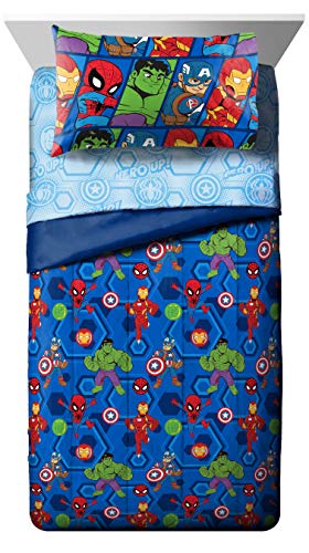 Marvel Avengers Twin Comforter Set 4 Piece Kids Bedding for Boys