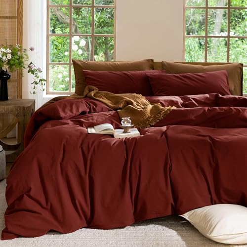 Duvet Cover Set 100% Washed Cotton Linen Like Twin