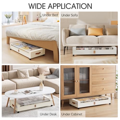 Under Bed Storage with Wheels 2 Pack (2 Count)