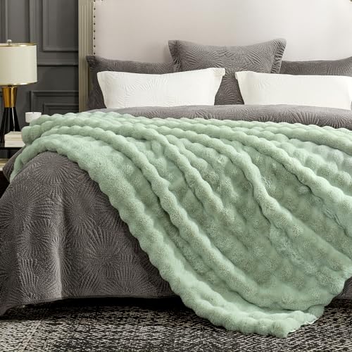 Faux Fur Throw Blanket for Couch