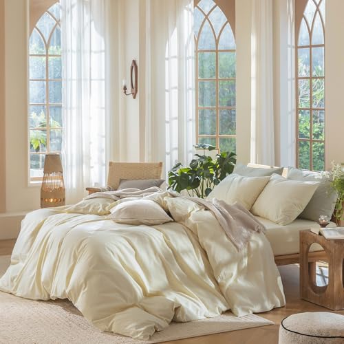 Duvet Cover Set 100% Washed Cotton Linen Like Oversized King