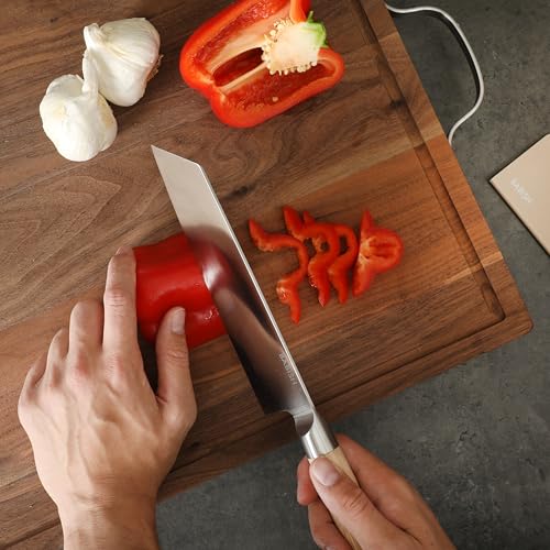 14 Piece Full Tang Forged Light Pakka Wood Kitchen Knife Set