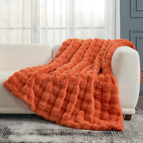 Faux Fur Throw Blanket for Couch