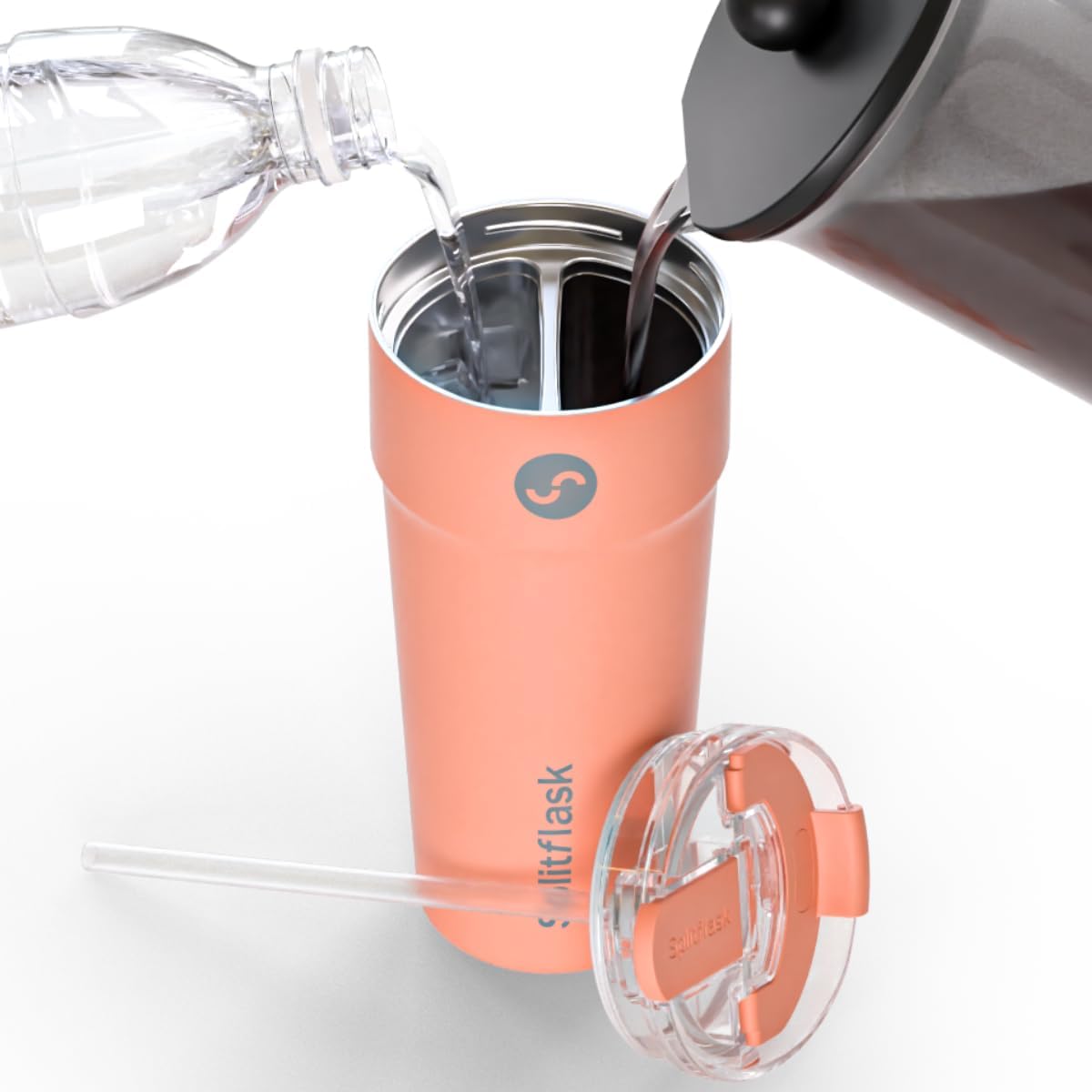 Stainless Steel Insulated Tumbler Cup with Straw & Sip Lid