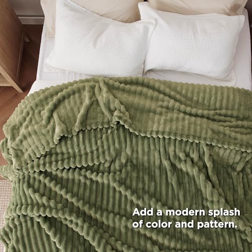 Soft Queen Size Blanket for Bed Moss 90"x90"