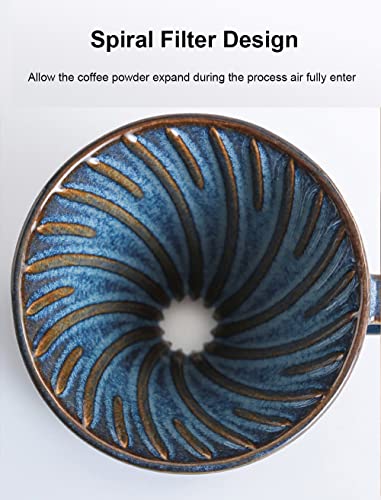 Ceramic Coffee Dripper Filter 60Angle Tapered Hand Brew Pour Over Coffee Maker Set Reusable Porcelain Portable For Home Baristas
