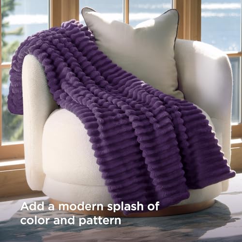 Soft Twin XL Blanket for Bed Dorm Purple 66"x90"