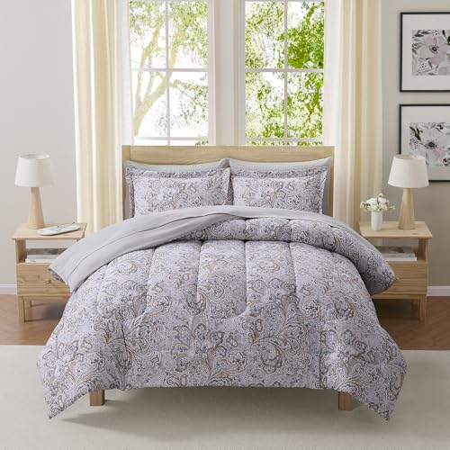 Paisley Comforter Set Twin Size with Sheets Bed in a Bag