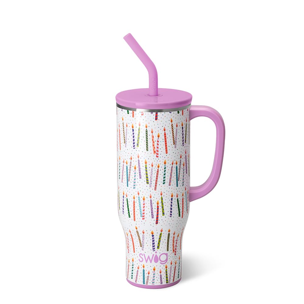 30oz Insulated Mega Mug with Handle & Straw