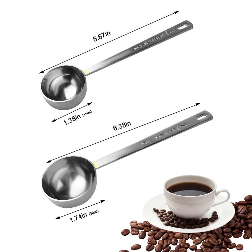 Coffee Scoop Stainless Steel Coffee Spoons Set (2 Count)