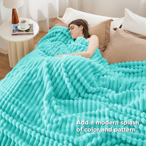 Soft Cal King Size Blanket for Bed Blue Fog 102"x96"