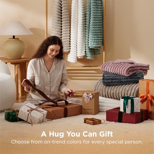 Soft Grey Throw Blanket for Couch Decor Gifts 50"x60"