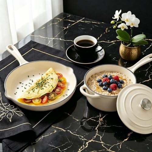 Nonstick Enameled Cast Iron Cookware Set