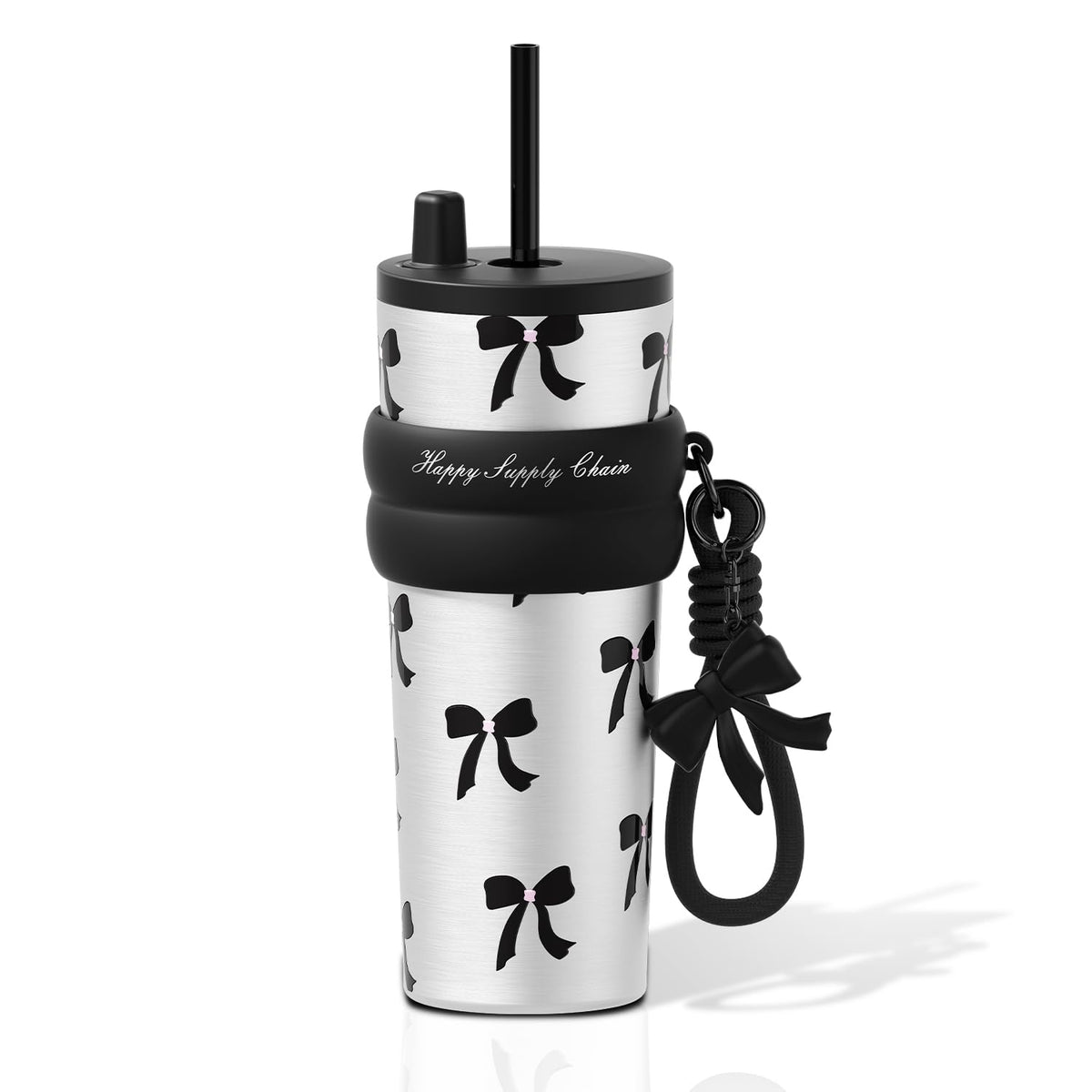 24 oz Stainless Steel Tumbler with Lid and Straw