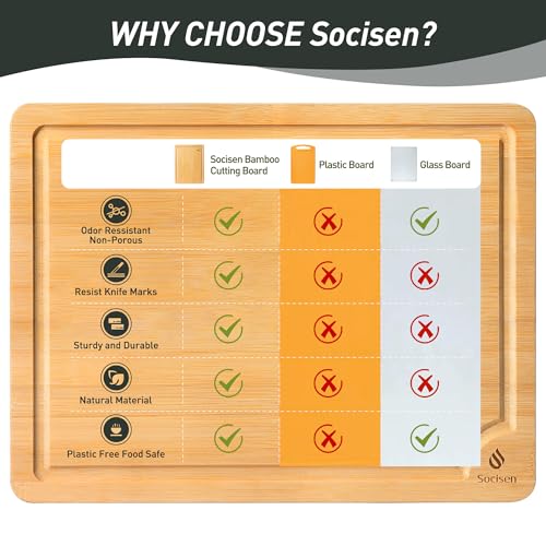 5 Packs Bamboo Cutting Board Set with Non Slip Feet Holder and Over Sink Nice Solid Thick Wood Juice Groove Chopping Board Small Big Xl XXl xlarge Oversized Kitchen Counter Organic Vegetable Meat Kit (5 Count)