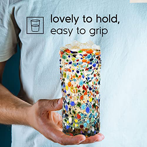Confetti Rocks 20 oz Tall Iced Tea Glasses (6 Count)