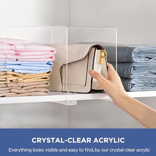 12 Inches Tall [Extra Tall Version] Clear Shelf Dividers