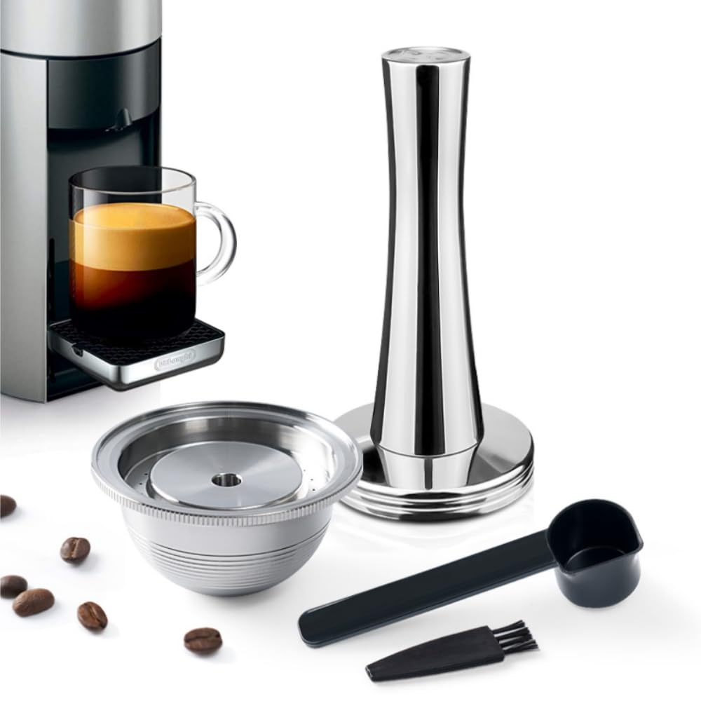 Stainless Steel Reusable Pod Compatible with Nespresso VertuolineGCA1 (2 Count)