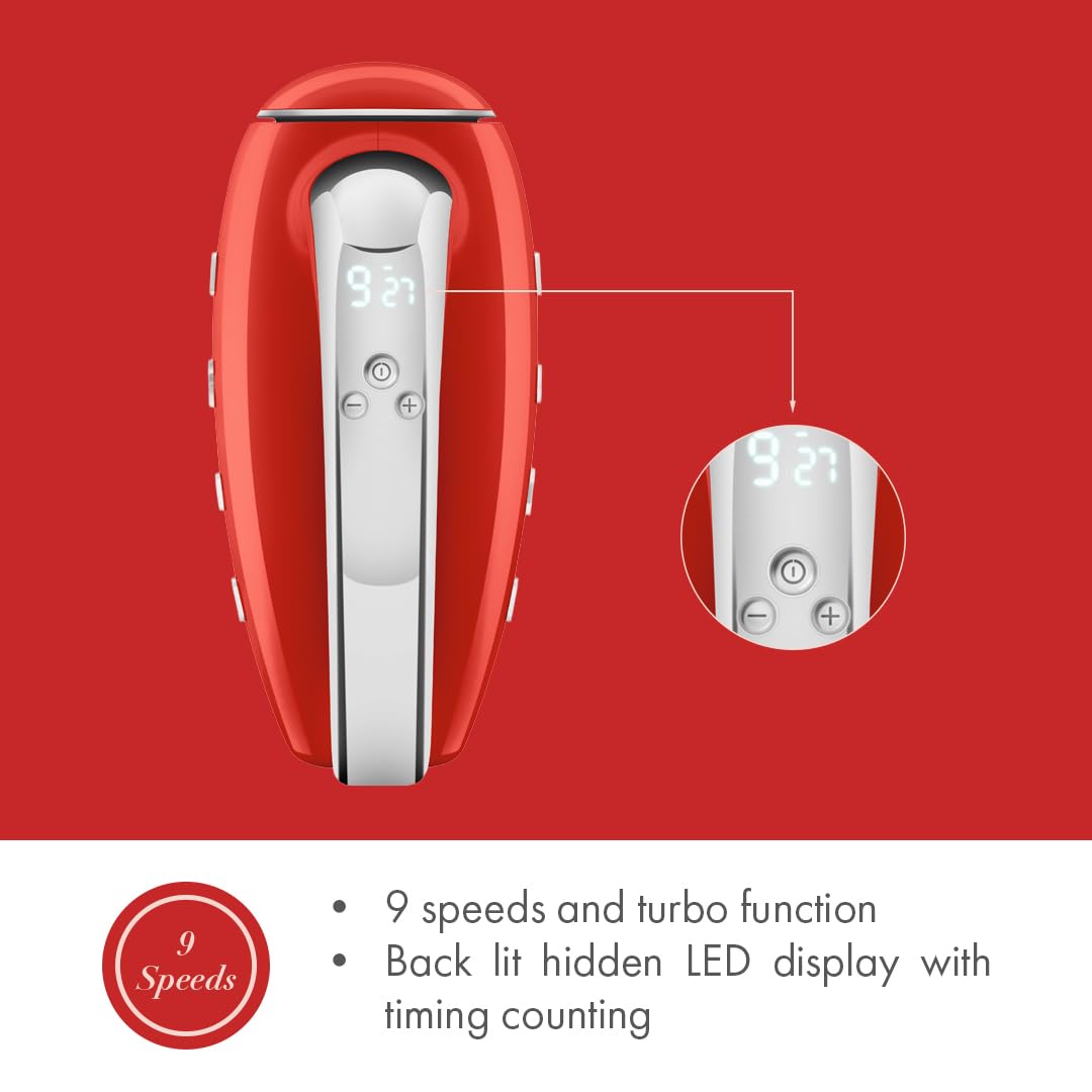 HMF01 9 Speed Retro Hand Mixer