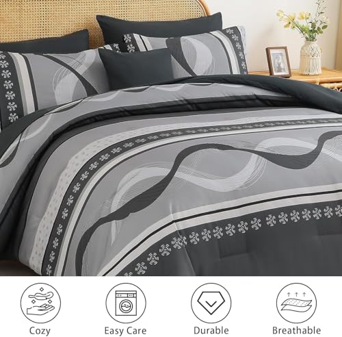 Grey Comforter Set Full Size