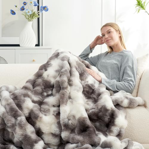 Faux Fur Throw Blanket for Couch
