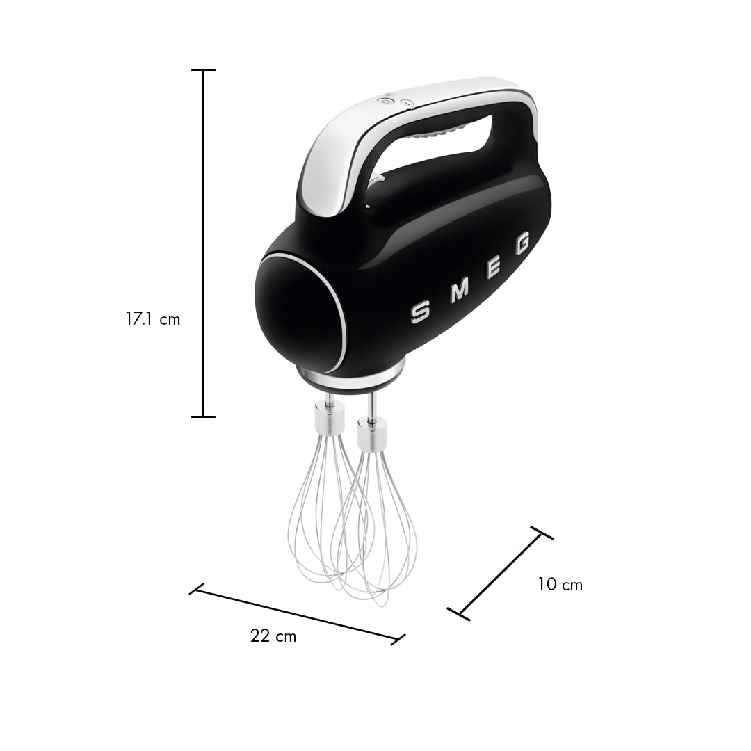 Black 50's Retro Style Electric Hand Mixer with Set of Beaters