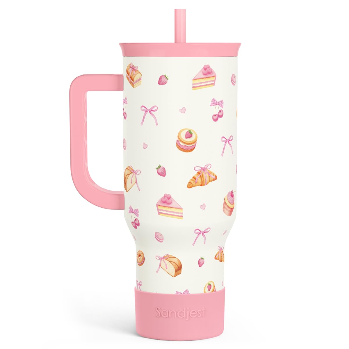 Dessert 40oz Tumbler with Handle and Straw