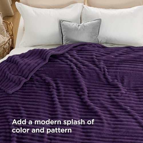Soft King Size Blankets for Bed Purple 108"x90"