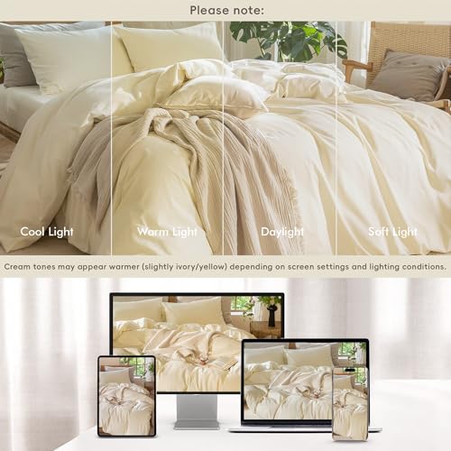 Duvet Cover Set 100% Washed Cotton Linen Like Super King (3 Piece Set)