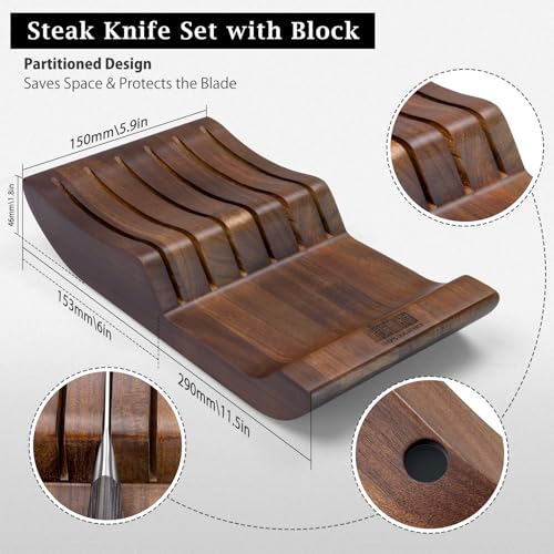 Steak Knives Set of 6 with Block (7 Count)