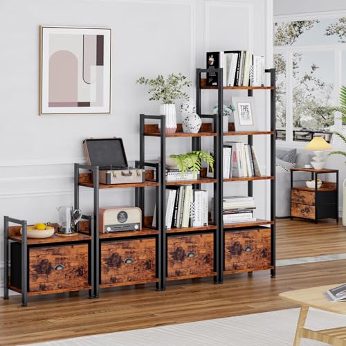 5 Tier Bookshelf with Drawer (5 Count)