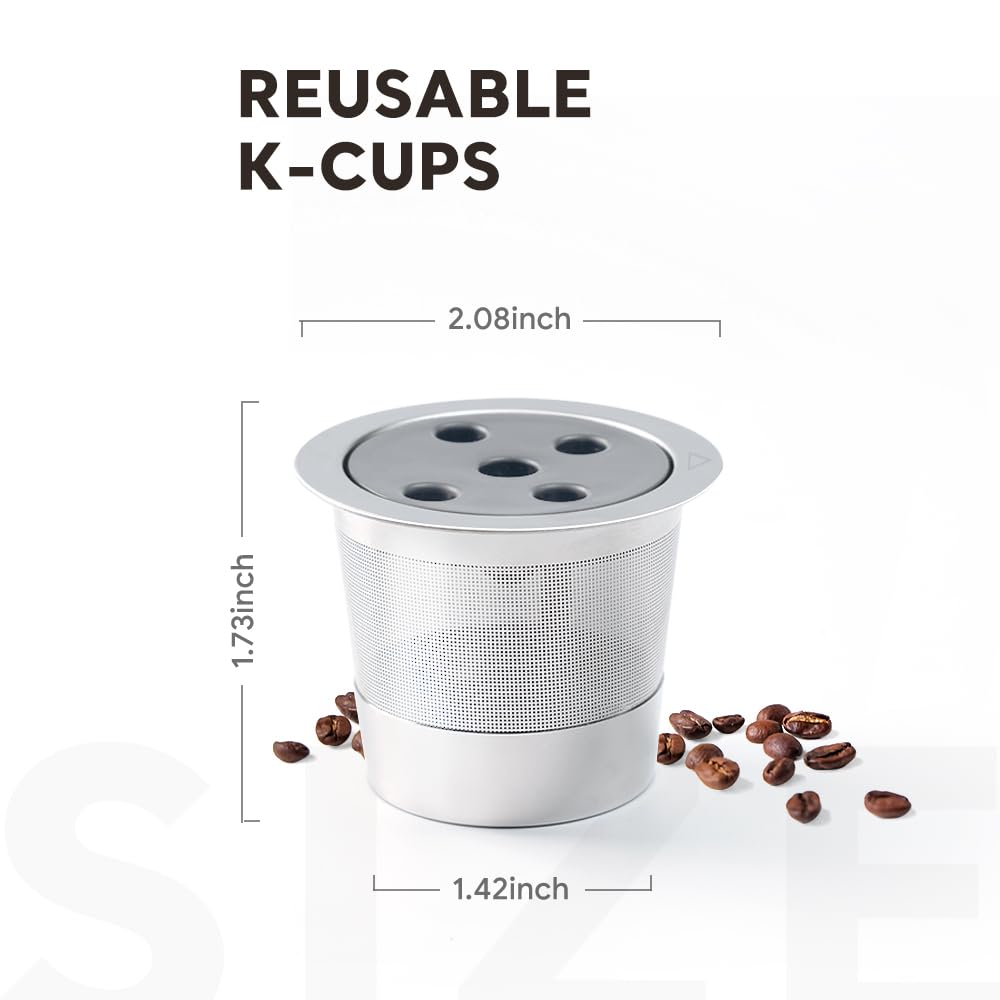 4 Pack Stainless Steel Reusable K Cups Compatible with Keurig Supreme & Supreme Plus
