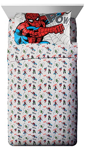 Marvel Spiderman Full Comforter Set 7 Piece Bedding for Boys