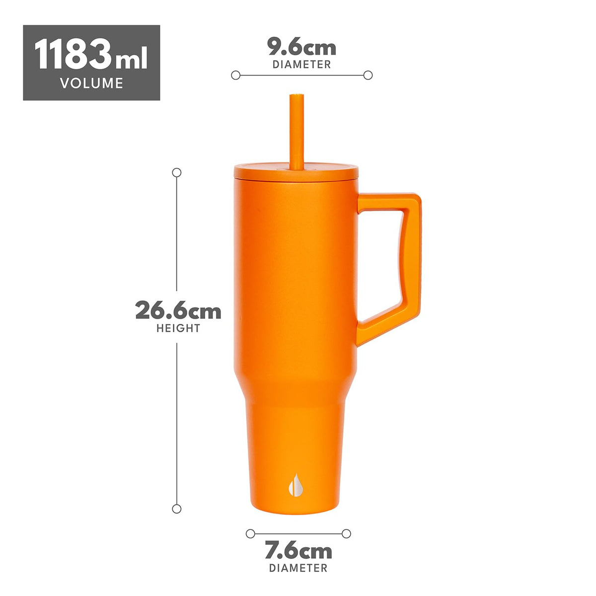 Spill Proof 40oz Insulated Tumbler with Handle & Straw Travel Mug