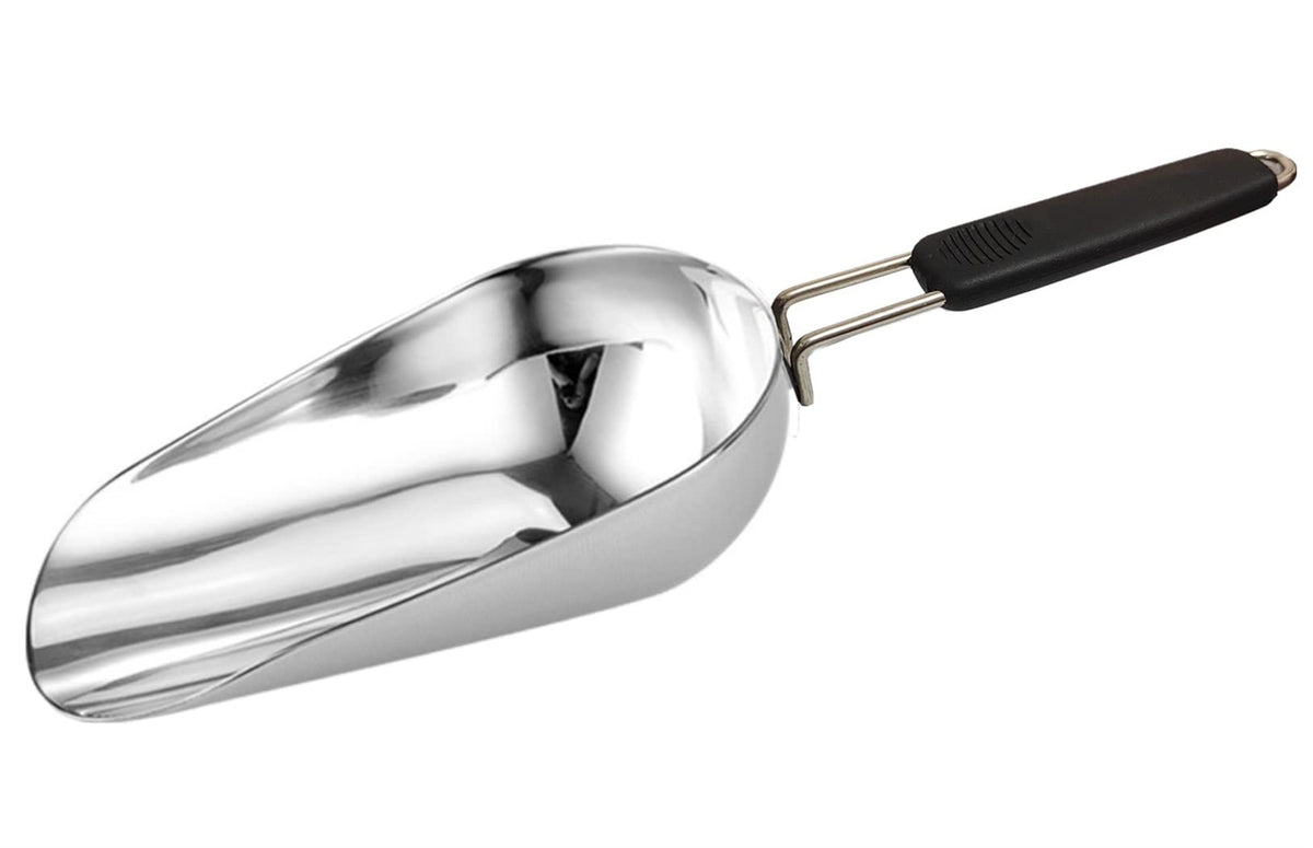 Stainless Steel 6 Ounce Ice Scoop With Good Grip Handle
