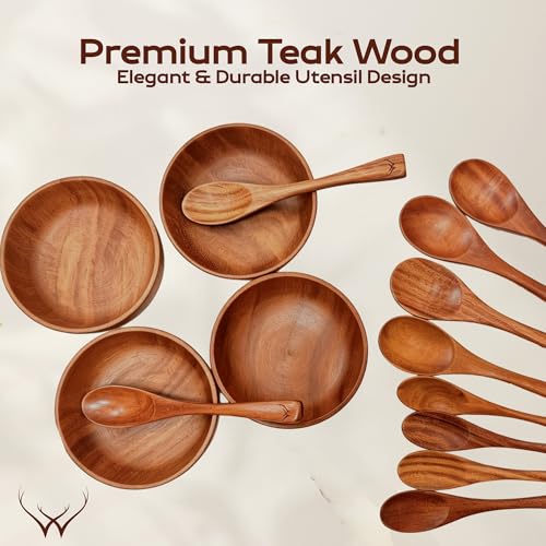 30 Pcs Teak Wooden Utensil Set (30 Count)